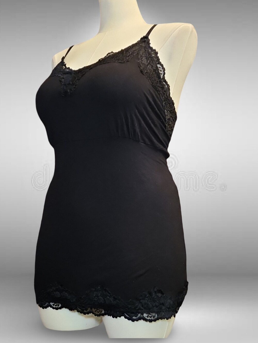 Lane Bryant Plus Black Lace Shaping Camisole 18/20 Adjustable Strap Rayon Blend - Picture 2 of 8
